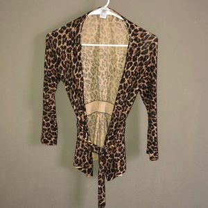 Cheetah print with gold sparkles cardigan